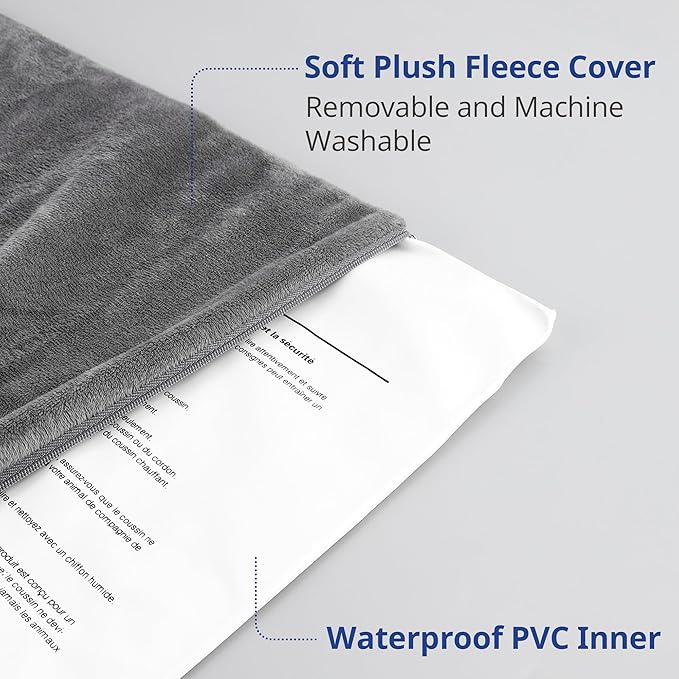 NICREW Dog Heating Pad, Temperature Adjustable Heated Dog Bed with Auto Shut Off Timer, Indoor Pet Heated Bed Mat for Cats and Dogs, 35.4 x 23.6 Inches, 120W (max)