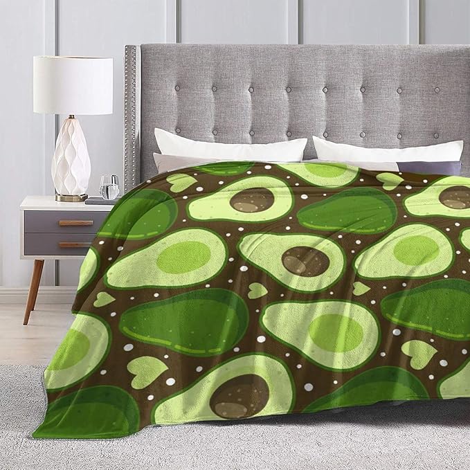 Avocado Merch Cozy Print Flannel Fleece Soft Plush Fuzzy Warm Lightweight Bedding - Avocado Gifts for Women, Men, Girls, Kids - 50"X40"