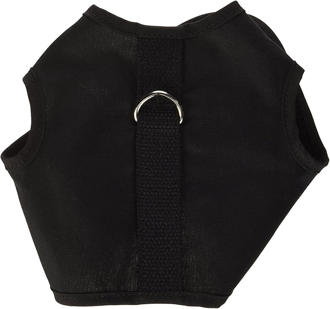Cat Harness - Cat Walking Harness, Secure & Comfortable, Ultra-Strong Hook-and-Loop, Soft Breathable Cotton, Made in USA - Black, XS