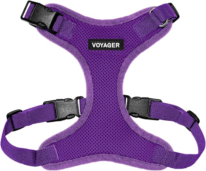 Voyager Step-in Lock Pet Harness - All Weather Mesh, Adjustable Step in Harness for Cats and Dogs by Best Pet Supplies - Purple, XS