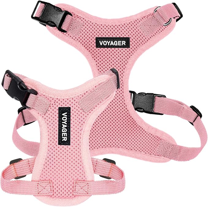 Voyager Step-in Lock Pet Harness - All Weather Mesh, Adjustable Step in Harness for Cats and Dogs by Best Pet Supplies - Pink, S
