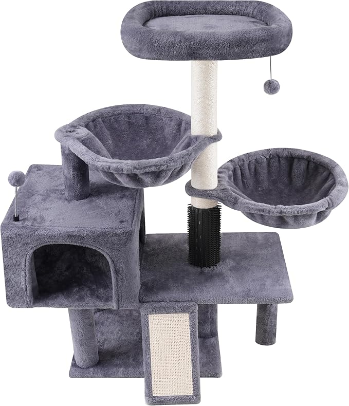 Multi Level Cat Trees with Cat Houses Hammock ScratchingPosts,Grey …