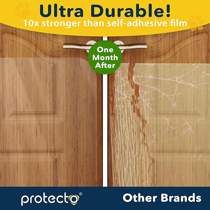 PROTECTO Door Protector from Dog Scratching, Cat Dog Scratch Door Protector, 35.5x15.5 Dog Door Scratch Protector for Indoors Outdoors, Easy Installation on Window Wall, Glass Door, Screen Door
