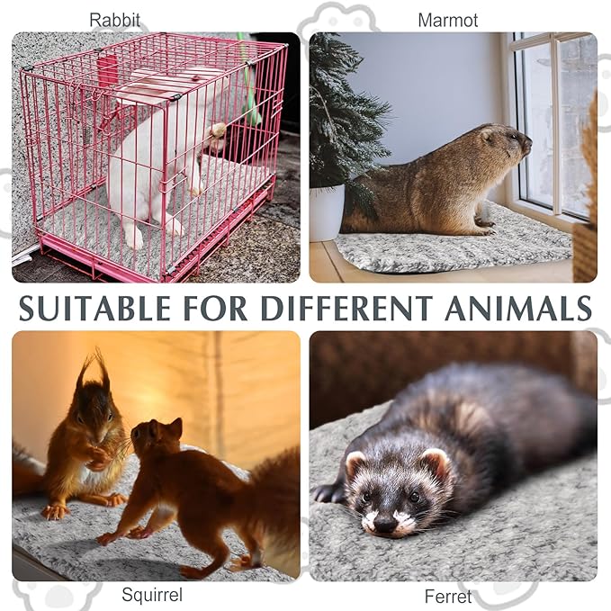 4 Pack Self Warming Cat Pads Self Heating Cat Mat Thermal Pads for Small Dogs Washable Pet Kennel Pad Crate Bed Mat with Removable Covers for Indoor Outdoor Pet(Gray,22 x 35 Inch)