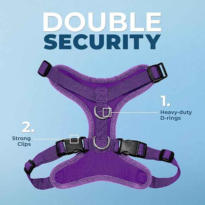 Voyager Step-in Lock Pet Harness - All Weather Mesh, Adjustable Step in Harness for Cats and Dogs by Best Pet Supplies - Purple, S