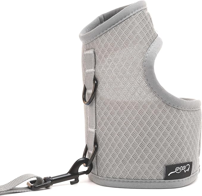 Cat Harness and Leash for Walking Escape Proof Breathable Mesh Fabric, Solid Grey, XX-Large, Adjustable Cat Walking Jackets, Padded Stylish Cat Vest