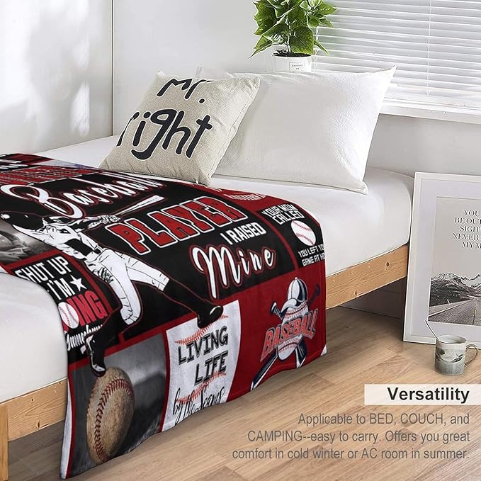 Baseball Gifts for Girls & Boys - Soft, Warm Fleece Plush Blankets for Bed & Sofa - 50"x60"