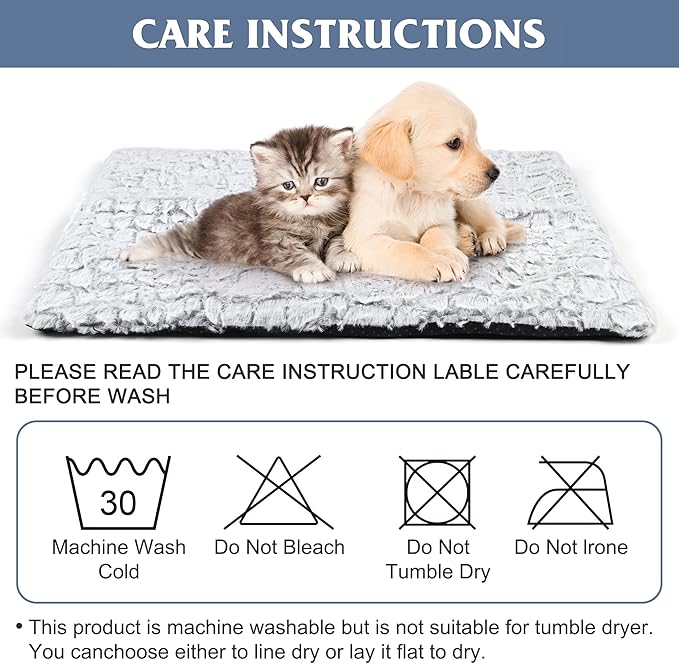 Leekalos Self Warming Cat Bed Self Heating Cat Dog Mat, Ultra Soft Extra Warm Thermal pet Pad for Indoor Outdoor Pets with Removable Cover Non-Slip Botom Washable (Grey, Small(23.6''X17.7''))