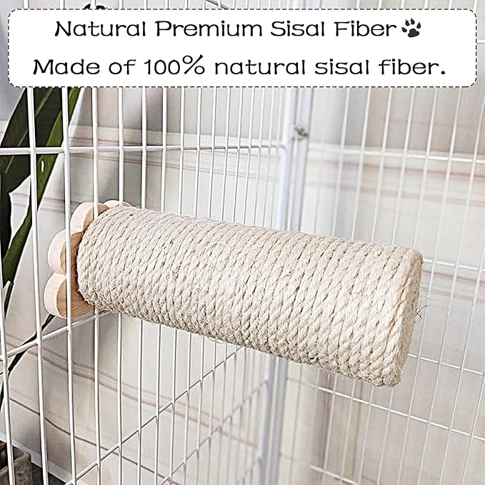 PET SHOW 1/4 inch 6mm Cats Sisal Rope 65.6 Feet(20M) Cat Scratching Post Replacement Hemp Rope for Repairing Recovering DIY Scratcher Twine String Kittens Shelves Furniture Toys