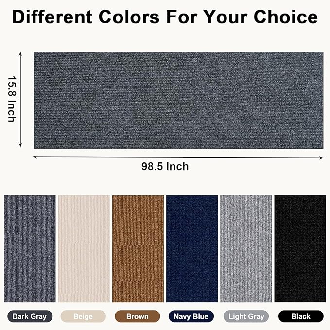 Cat Scratch Furniture Protector Pads with Self-Adhesive Backing, 98.5"X15.8" Dark Gray Randomly Cutting Trimmable Cat Scratch Carpet Mat Post Tree Shelves Cover Replacement for Sofa,Couch,Door,Corner