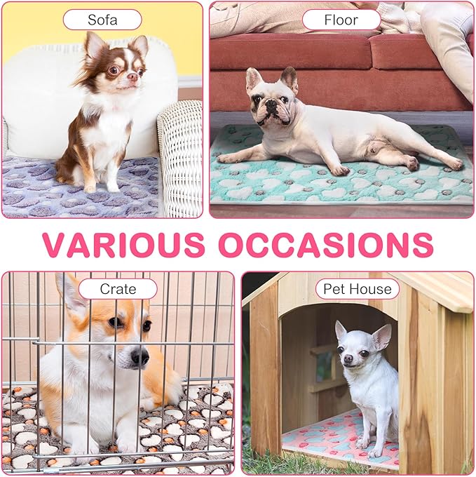 4 Pack Self Heating Cat Bed Cat Self Warming Pad with Removable Cover Extra Warm Thermal Pet Pad Washable Pet Crate Mat Anti Slip Kennel Pad for Indoor Outdoor Pets(Heart,16 x 20 Inches)