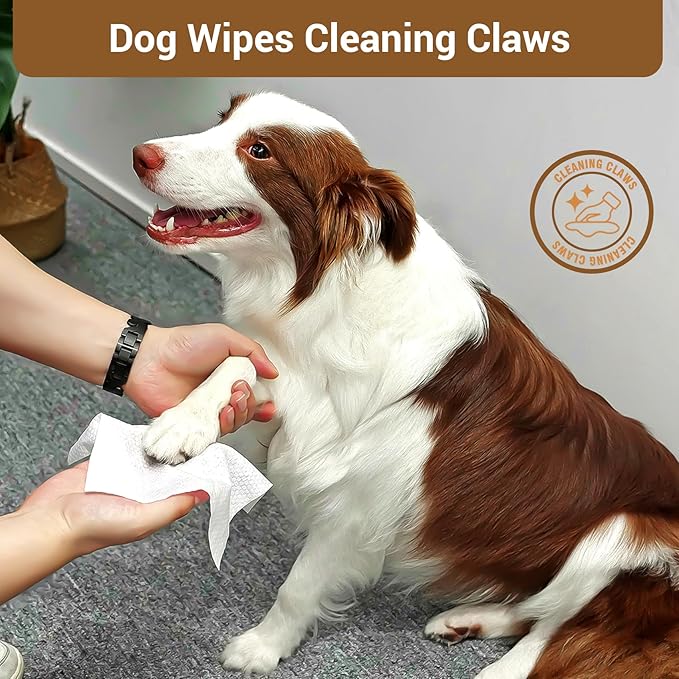 400 Coconut Oil Dog Wipes for Paws and Butt Large Thick Puppy Wipes for Dogs Face and Body Dog Wipes Cleaning Deodorizing Cat Wipes Cleaning Fur and Butt Big Doggie Wipes Doggy Wipes Bum Dog Ear Wipes