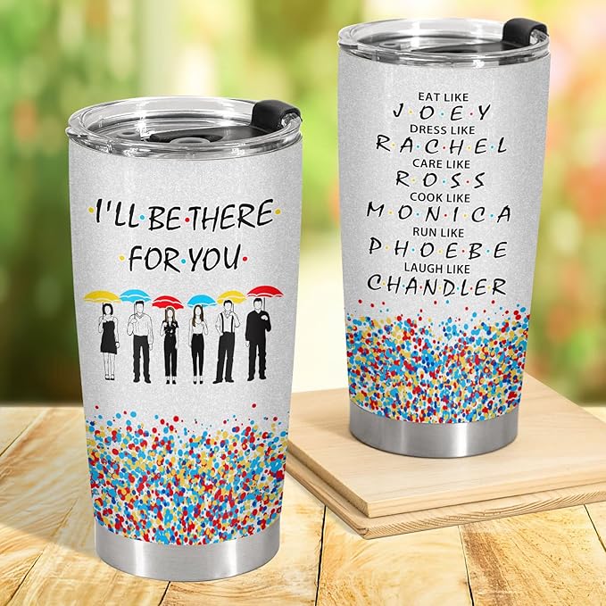 34HD Gifts for Friends, Friend Tumbler with Lid 20 oz Stainless Steel, Best Friend Cup, Friends Coffee Mug, Birthday Gifts for Women Men