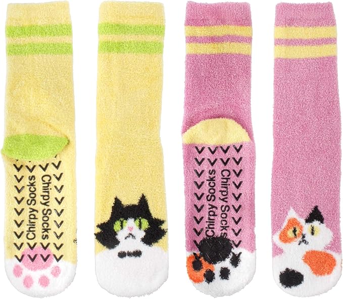 BambooMN Super Soft Warm Cute Women's Animal Non-Slip Fuzzy Fluffy Crew Winter Home Socks