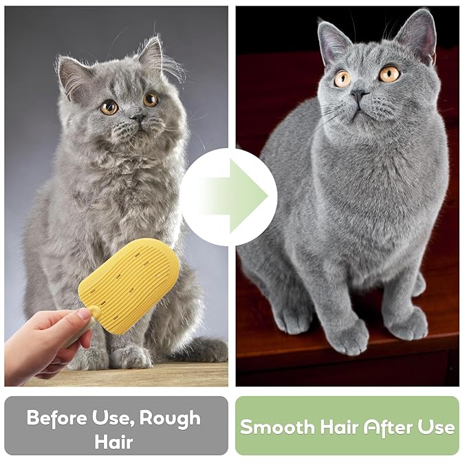 2 pack cat brush self groomer cat hair wall scratcher pet rubbing corner grooming Combs Self Massage Cleaning Tool indoor for Long & Short Fur cats Glove Bathing brush dogs (Ice-cream)