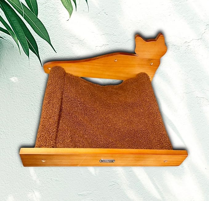 Cat Hammock Wall Mounted - Modern Cat Wall Shelves and Perches for Sleeping, Playing, Climbing, Lounging - Stylish and Stable Cat Bed & Furniture for Large Cats - Easy to Install