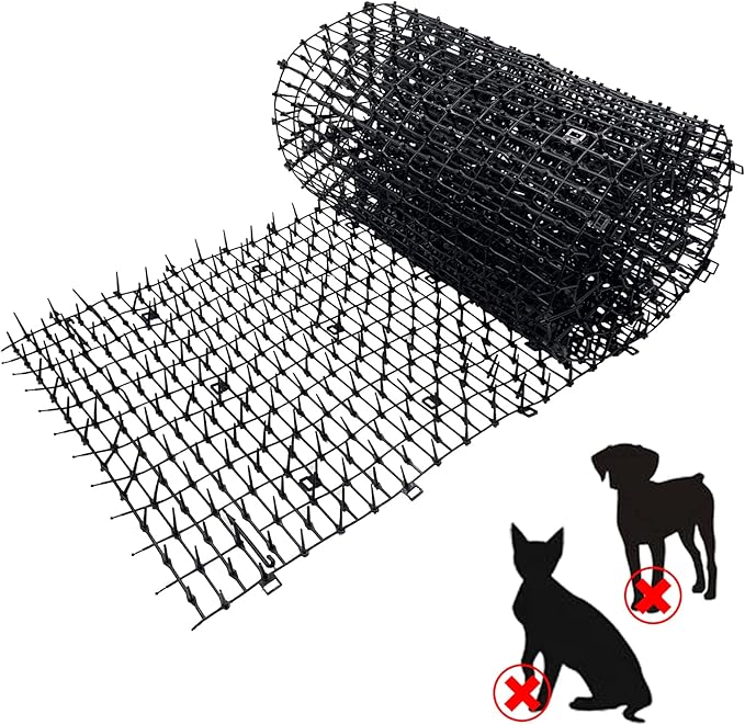 Fhiny Cat Deterrent Mat, Cat Repellent with Spike 6.6Ft Scat Mat for Kitten Coverage Prickle Digging Deterrent Training Network for Dogs Indoor Outdoor Keep Pet Out of Yard