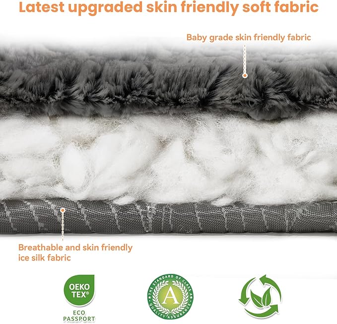 2 in 1 Dog Bed Crate Pad Mat Washable Reversible (Cool & Warm) Soft Fluffy Pet Kennel Beds for Large Medium Small Puppy Cat Sleeping Mattress Machine Wash Dog Cooling Mats (Dot Dark Grey, 41"*27")