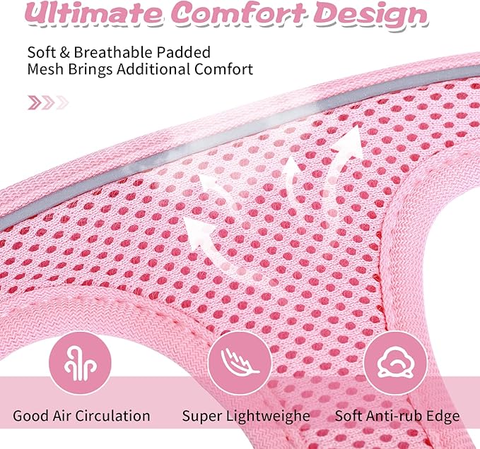 Cat Harness and Leash Escape Proof,Soft Adjustable Kitten Vest Harness for Walking Reflective Easy Control Pet Harness for Cat Small Dog Puppy