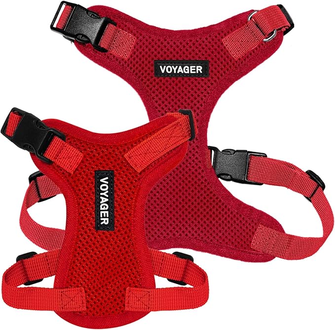 Voyager Step-in Lock Pet Harness - All Weather Mesh, Adjustable Step in Harness for Cats and Dogs by Best Pet Supplies - Red, XS