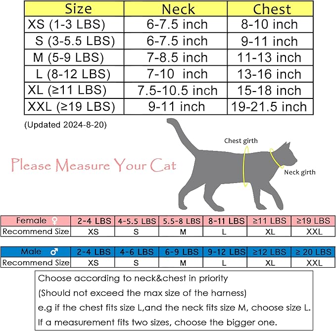 Tactical Cat Harness and Leash for Walking Escape Proof, Adjustable Cat Walking Jackets, Padded Stylish Cat Vest, Khaki, X-Large