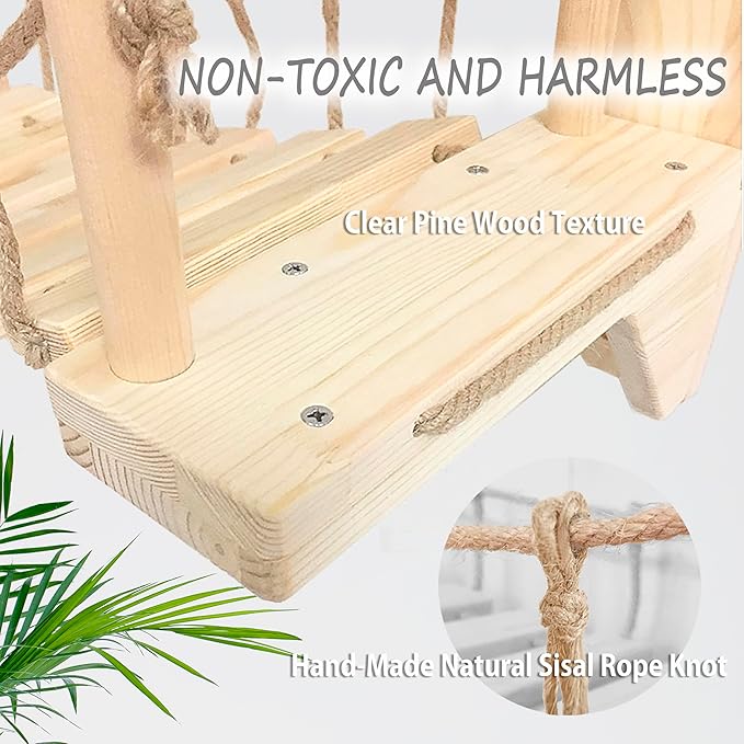 Cat Wall Shelves, Climbing, Wooden Cat Furniture, Cat Shelves and Perches for Wall, Cat Bridge Long for Indoor Cats, Wall Mounted, Playing and Lounging (Length 39in)