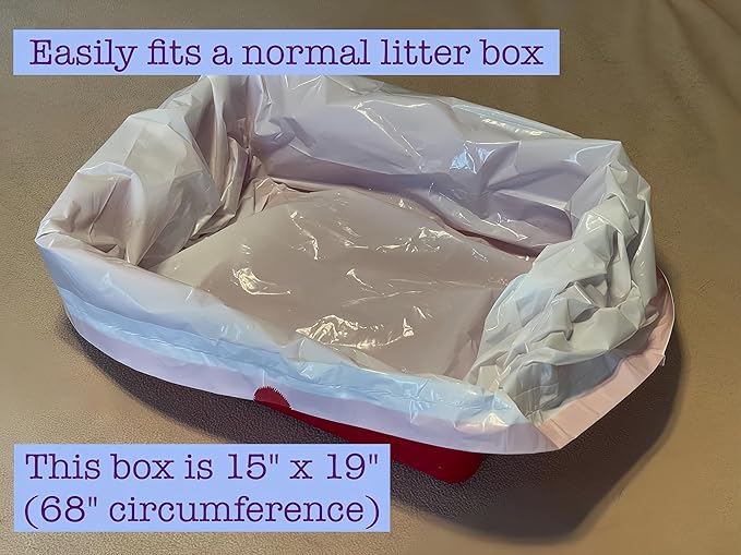 10 Count Litter Box Liners Jumbo, Heavy Duty Cat Litter Box Liners: Tear & Leak Resistant - Drawstring Close - Size: 36 * 19 Inch (10 Count Unscented)