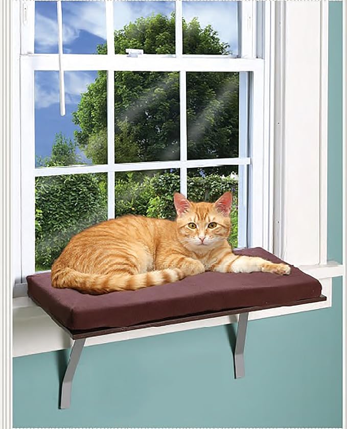 Foam Cushion Deluxe Kitty Window Perch with Fleece Cover