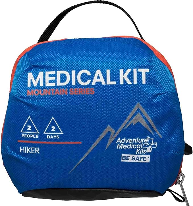 Adventure Medical Kits Mountain Series Medical Kit - Hiker - Emergency Medical First Aid Kit - For 2 People for 2 Days - Comes with a Trauma Pad, Medicine, Guide Book & More