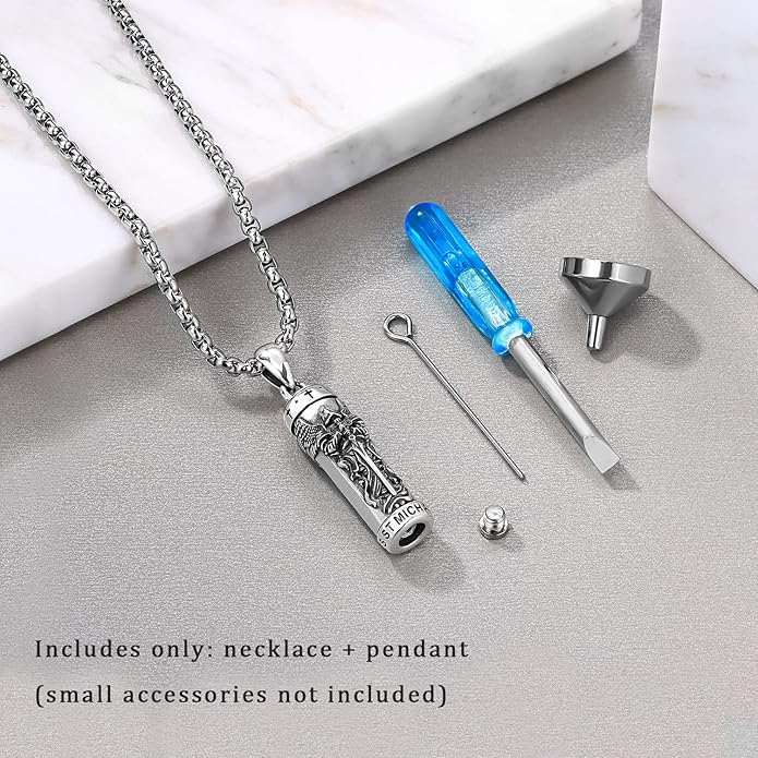 Aniu Cremation Jewelry for Ashes S925 Sterling Silver Urn Necklace Memorial Necklace for Human Ashes of Loved Ones Keepsake Pendant for Men Women