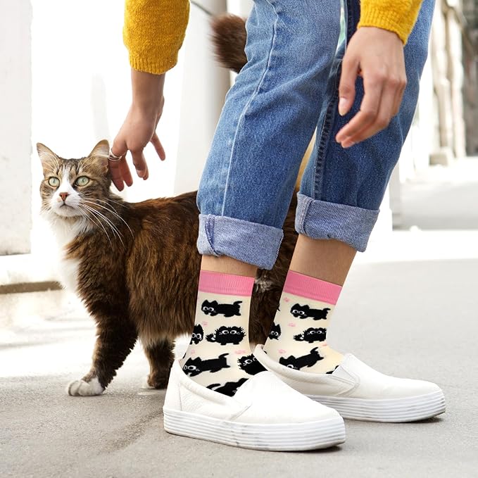 AGRIMONY Funny Cat Dog Socks for Women Teen Girls-Animal Novelty Cute Socks-Mothers Day Cat Dog Mom Gifts Stocking Stuffers