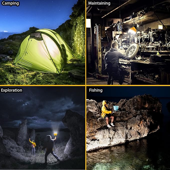 2400LM LED Camping Lantern for Dewalt 20V MAX Lithium Battery, 24W LED Work Light for Car Repairing , Camping, Emergency and Hurricane, Hiking, Fishing