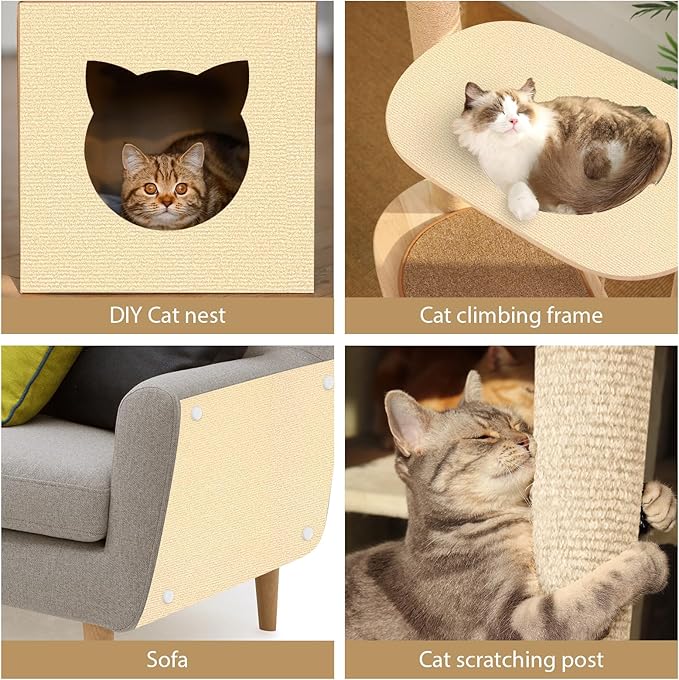 Couch Protector from Cat Claws 78.7"x15.8" Cat Scratching Mat Set, Cat Scratch Furniture Protector, Cat Scratching Post Scratch Pad Cover Replacement for Cat Tree Shelf Steps Couch Corner Wall