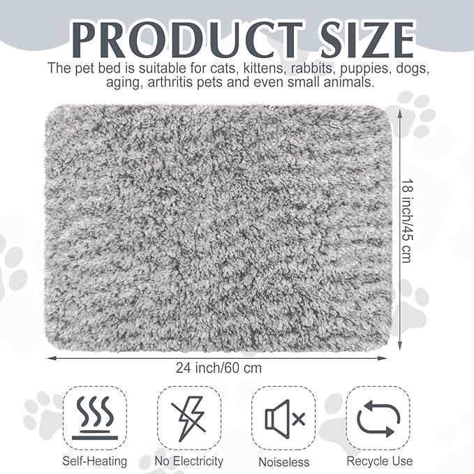 4 Pack Self Warming Cat Pads Self Heating Cat Mat Thermal Pads for Small Dogs Washable Kennel Pad Mat with Removable Covers for Indoor Outdoor Pet