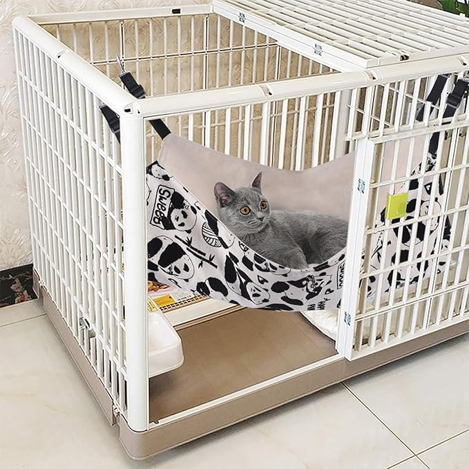 Cat Hammock Bed for Cage - 22x18 inch Adjustable Hanging Cat Bed Reversible Cat hammocks for Indoor Cats, Soft Cat Perch, Sleeping and Resting Sleepy Pad for Kitten Ferret Puppy or Small Pet