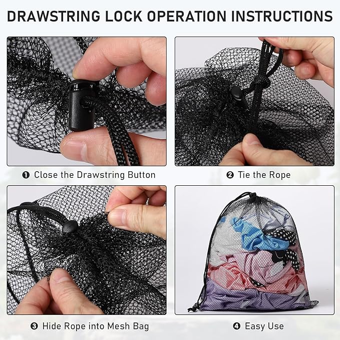 10/20/40/60/100PCS Durable Delicate Nylon Laundry Bag - Multicolor Mesh Drawstring Bag For College, Gym, Yoga, Sport