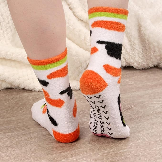 BambooMN Super Soft Warm Cute Women's Animal Non-Slip Fuzzy Fluffy Crew Winter Home Socks