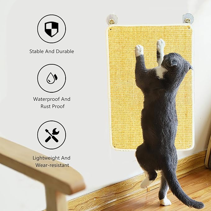 2 Pcs Cat Scratching Mat, Natural Sisal Cat Scratcher Mat Sisal mat Cat Scratch mat Cat Scratch Furniture Protector Cat Scratcher Mat (Brown)