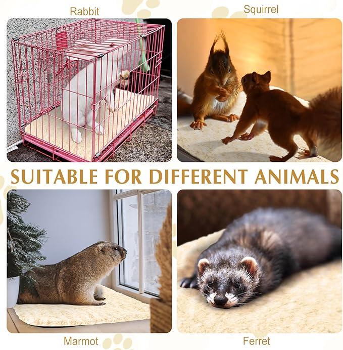 4 Pack Self Warming Cat Pads Self Heating Cat Mat Thermal Pads for Small Dogs Washable Pet Kennel Pad Crate Bed Mat with Removable Covers for Indoor Outdoor Pet (Beige,16 x 20 Inch)