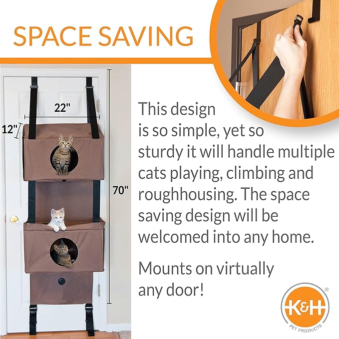 K&H Pet Products Hangin' Feline Funhouse Cat Furniture Tan Small 70 X 22 X 12 Inches