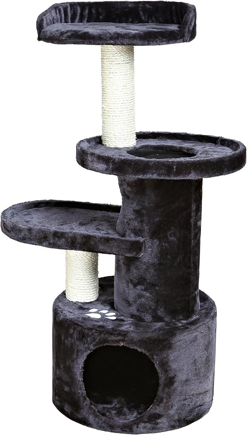 TRIXIE Pet Products Oviedo Cat Tree, Dark Gray, 3 levels (43847)