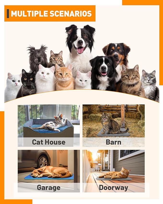 Large Pet Heating Pad Temperature Adjustment Dog Heating Pad Anti-bite Puppy Heating Pad with Timer Cat Heating Pad Indoor Waterproof Pet Warming Pad Electric Heated Bed Mat Dog