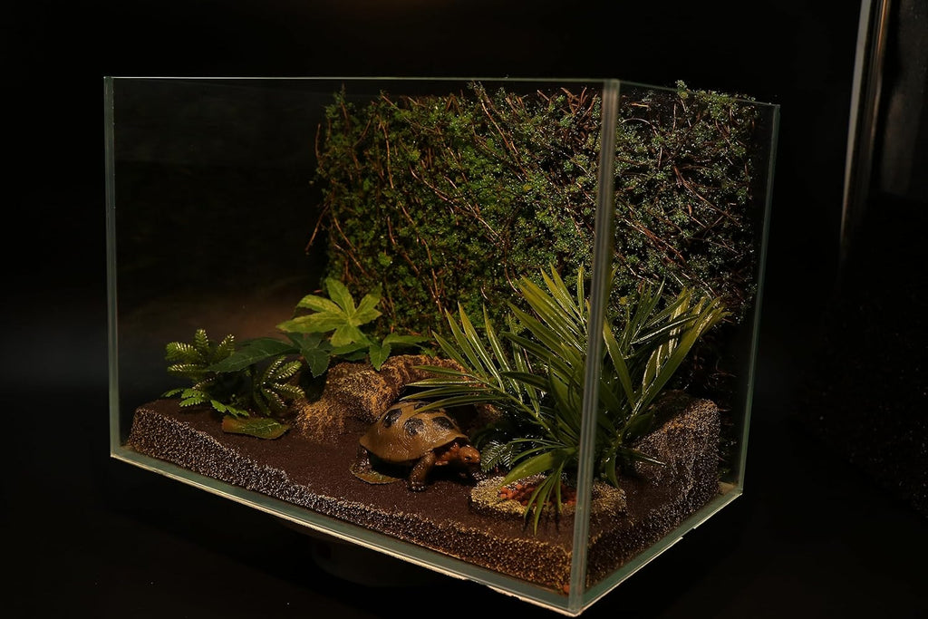 AQUA KT Reptile Moss Background Backdrop Wall Artificial Terrarium Habitat Amphibian Cage Decoration for Lizard Bearded Dragon Snake Tree Frog Chameleon Climbing, Pack of 4