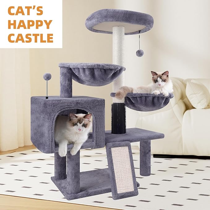 Multi Level Cat Trees with Cat Houses Hammock ScratchingPosts,Grey …