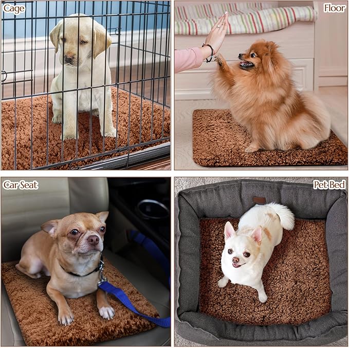 1 Pack Self Warming Cat Bed Pad Self Heating Cat Mat 16 x 20 Inch Cat Warmer Bed Mat for Feral and Indoor Cats Washable Thermal Cat Mat Pet Kennel Pad with Anti-Slip Bottom (Brown)