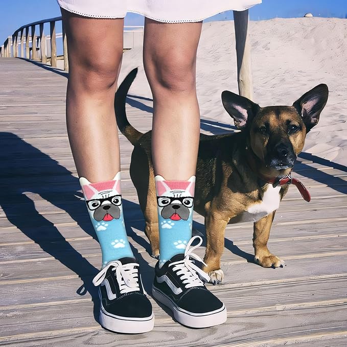 AGRIMONY Women's Cat Socks Cute Animal Socks Dog Valentines Easter Fun Gifts for Women