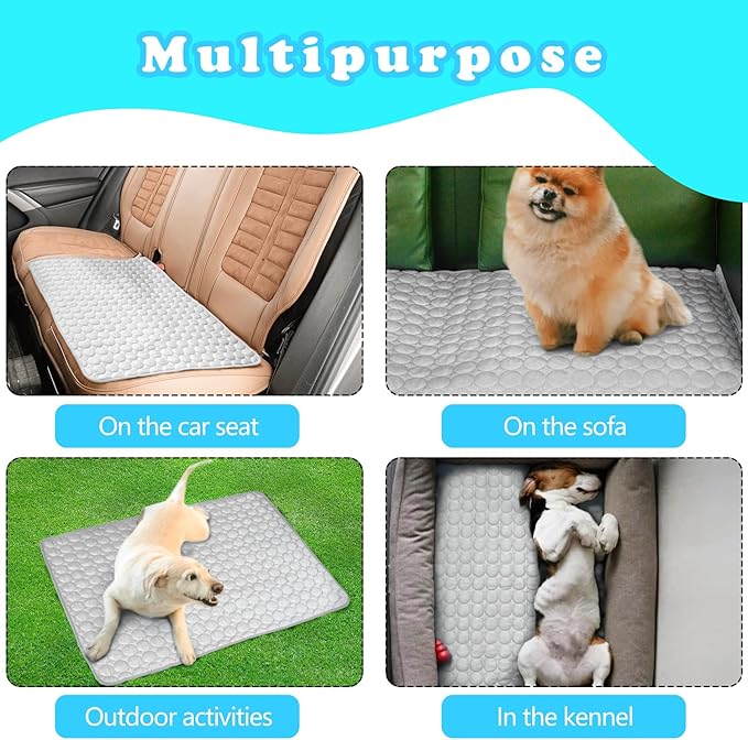 Dog Cooling Mat, Cooling Bed for Dogs Easy Washable Cooling Pad for Dog for All Types of Pets and is Perfect for Both Indoor and Outdoor Use, Including Car Seats 40" x 28"