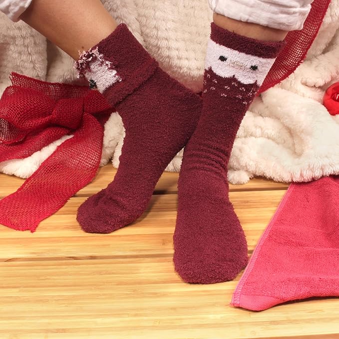 BambooMN Women's Super Soft Warm Microfiber Fuzzy Cozy Animal Socks or Christmas Winter Animal Socks, Value Pack