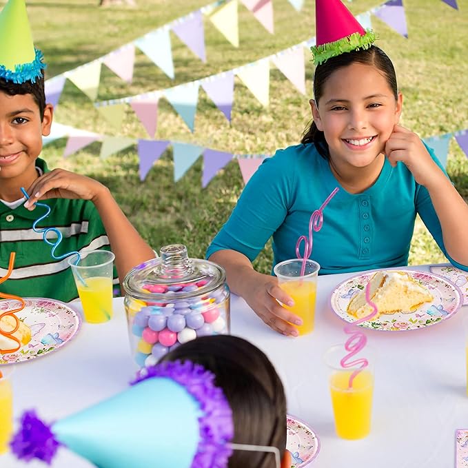 96 Pcs Butterfly Birthday Party Plates Napkins Forks Supplies Tableware Set Disposable Table Butterfly Theme Decoration for Girl Birthday Party or Baby Shower, Serves 24 Guests