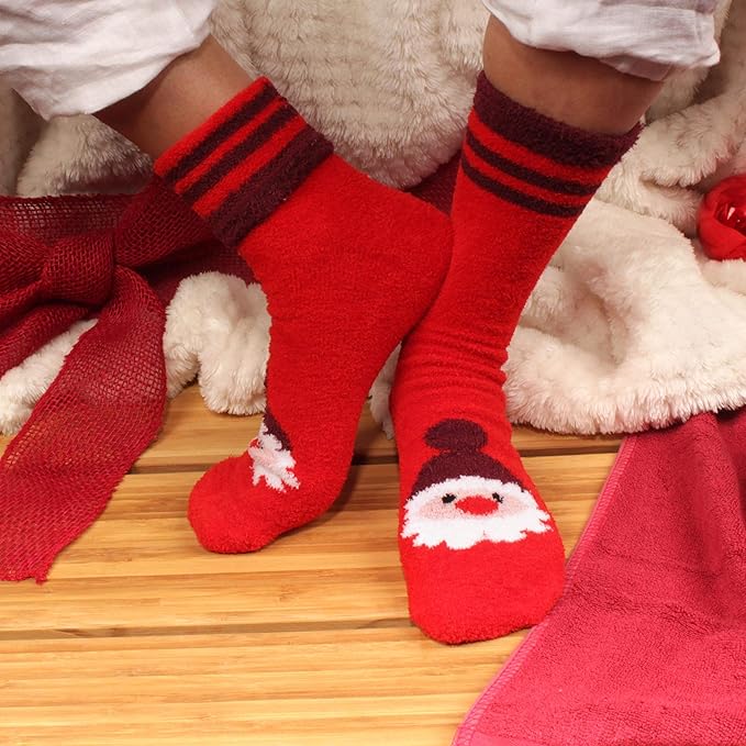 BambooMN Women's Super Soft Warm Microfiber Fuzzy Cozy Animal Socks or Christmas Winter Animal Socks, Value Pack